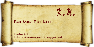 Karkus Martin névjegykártya