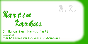 martin karkus business card